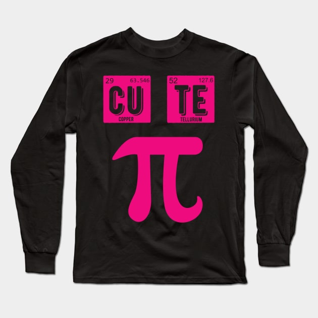 Cute Pie Pi Day Cutie Math Periodic Table Pink math teacher Long Sleeve T-Shirt by Gaming champion
